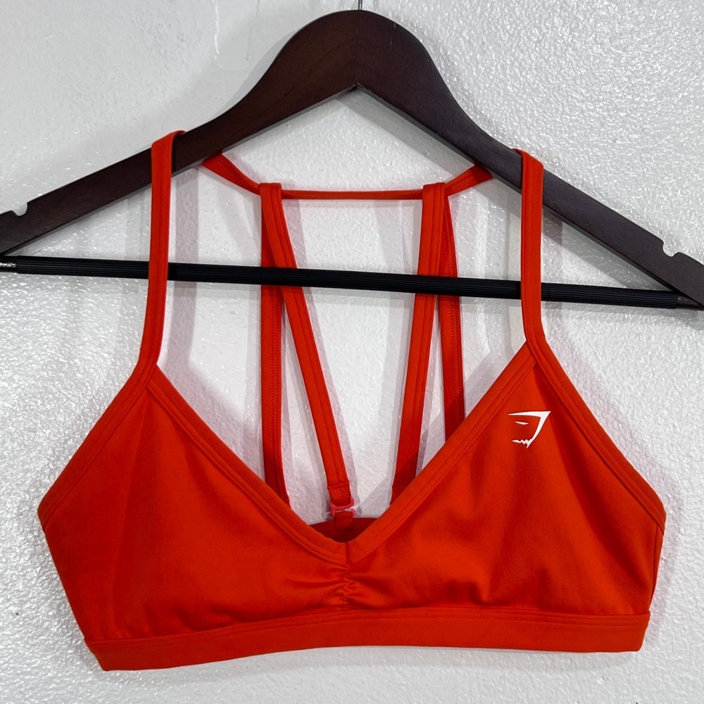 Gymshark Minimal Strappy Back Sports Bra XS / S Burnt Orange Rust (Tag Removed)